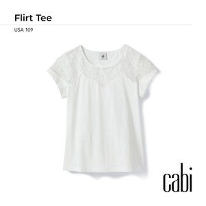 NWT cabi Flirt Tee (4569); L; White